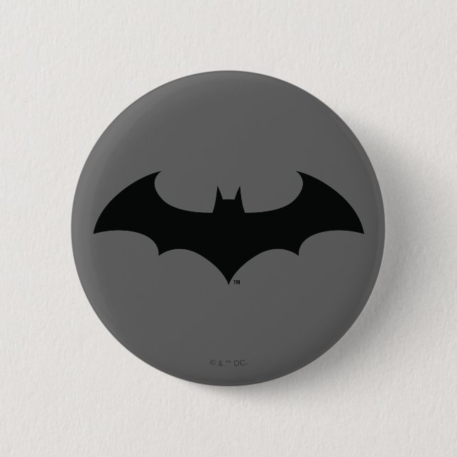Batman Symbol | Einfache Bat-Silhouette Button (Vorderseite)