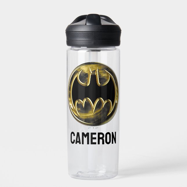 Batman Symbol | Gold-Logo | Name hinzufügen Trinkflasche (Vorderseite)