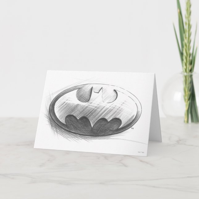 Batman Symbol Insignia Drawing Logo Karte (Vorderseite)