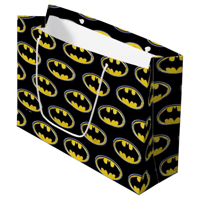 Batman Symbol | Klassisches Logo Große Geschenktüte (Vorderseite Schrägansicht)