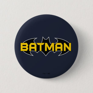 Batman Symbol Name Gelb/Schwarz Button