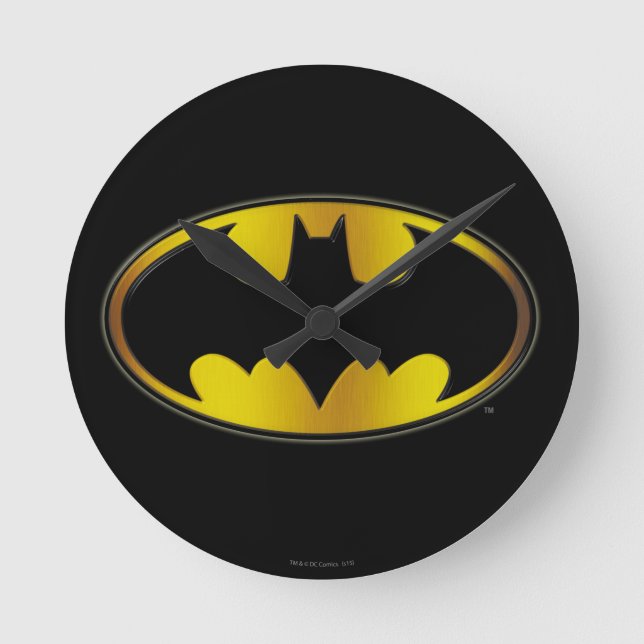 Batman Symbol | Oval Gradient Logo Runde Wanduhr (Vorderseite)