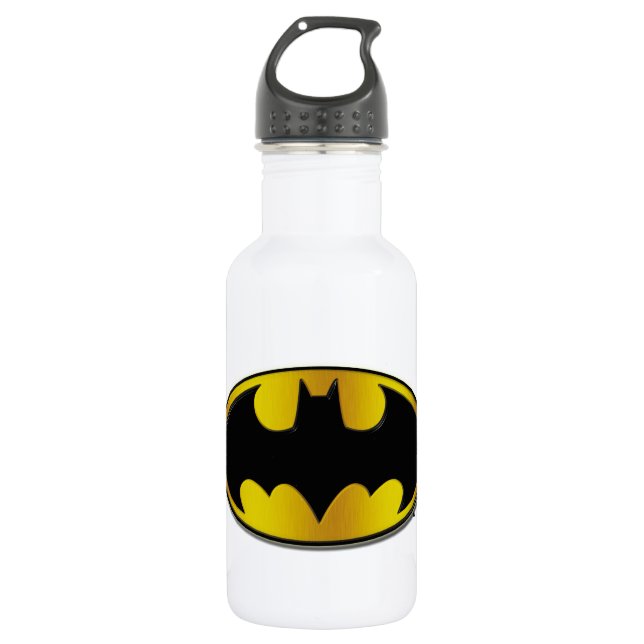 Batman Symbol | Oval Gradient Logo Trinkflasche (Vorderseite)
