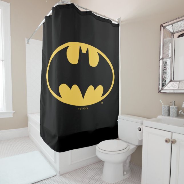 Batman Symbol | Oval Logo Duschvorhang (Beispiel)