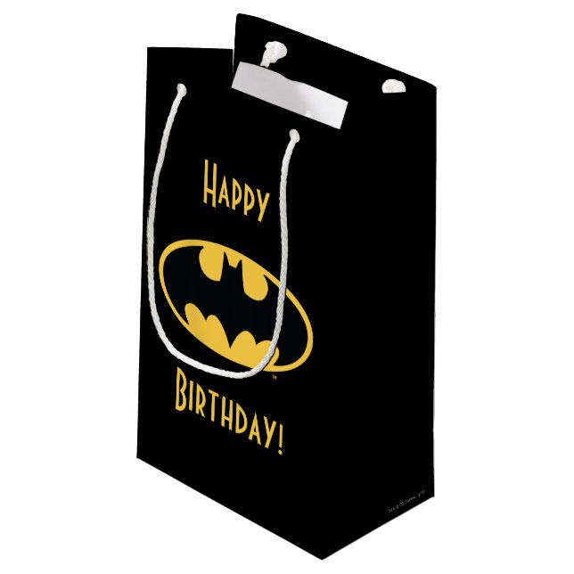 Batman Symbol | Oval Logo Kleine Geschenktüte (Rückseite Schrägansicht)
