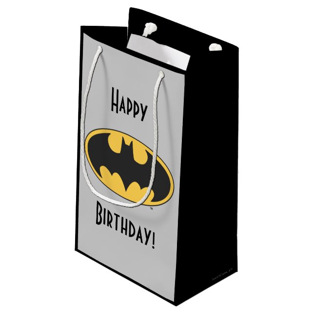 Batman Symbol | Oval Logo Kleine Geschenktüte (Rückseite Schrägansicht)