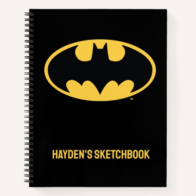Batman Symbol | Ovale Logos Gezeichnet Notizbuch (Vorderseite)