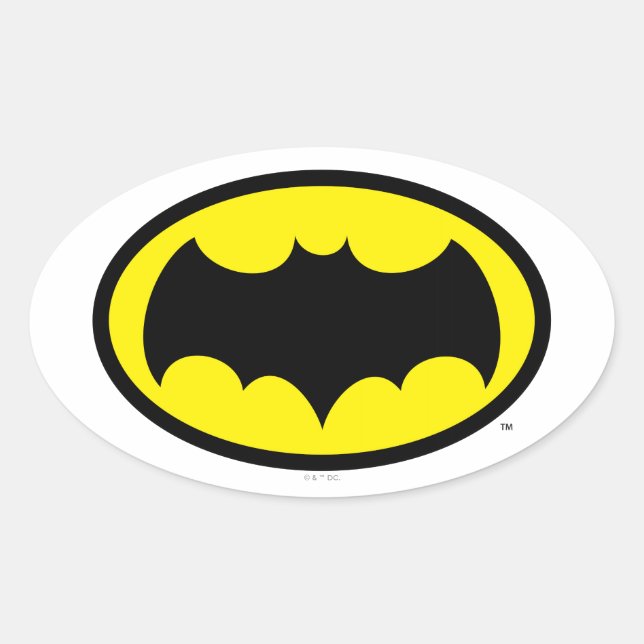 Batman Symbol Ovaler Aufkleber (Vorderseite)