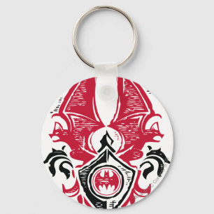 Batman Symbol   Red Black Bat Briefmarke Wappen Lo Schlüsselanhänger