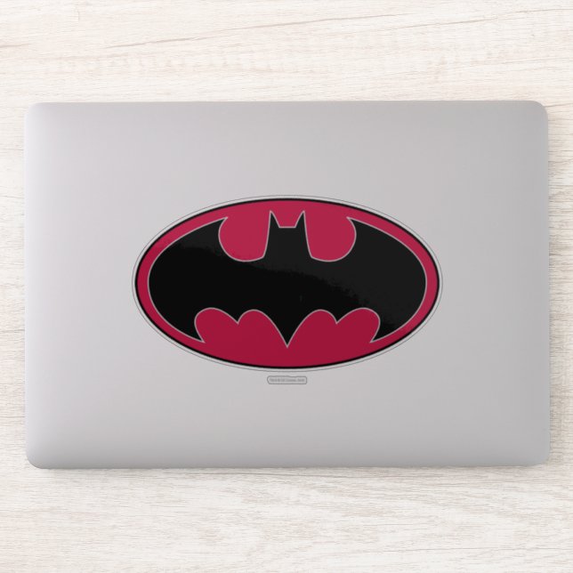 Batman Symbol | Rotes Schwarzes Logo Aufkleber (Computer)