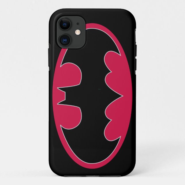 Batman Symbol | Rotes Schwarzes Logo Case-Mate iPhone Hülle (Rückseite)