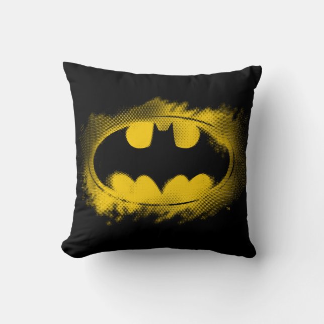 Batman Symbol | Schwarz-Gelb-Logo Kissen (Vorderseite)