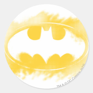 Batman Symbol Schwarz-Gelb-Logo Runder Aufkleber