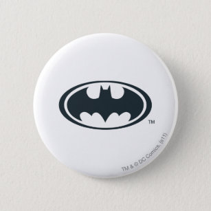 Batman Symbol   Schwarz-Weiß-Logo Button