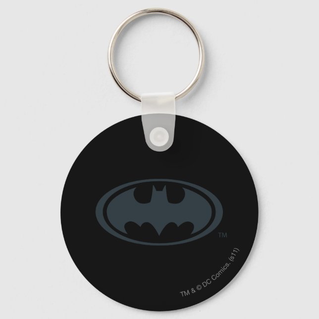 Batman Symbol | Schwarz-Weiß-Logo Schlüsselanhänger (Vorderseite)