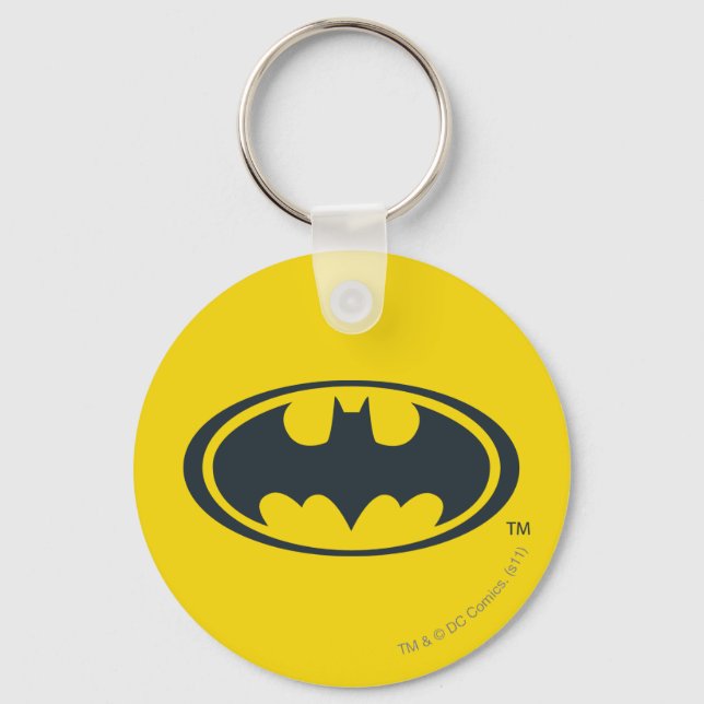 Batman Symbol | Schwarz-Weiß-Logo Schlüsselanhänger (Vorderseite)