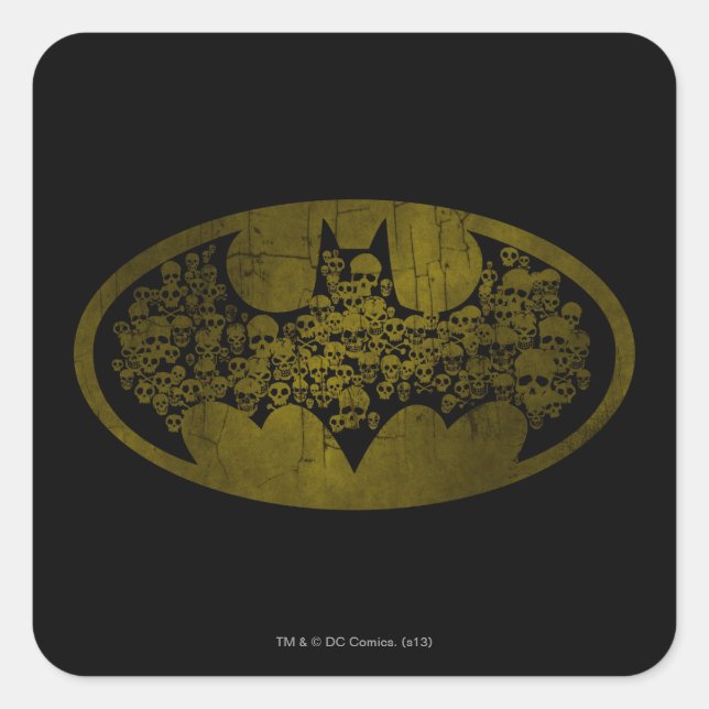 Batman Symbol | Skulpturen im Bat-Logo Quadratischer Aufkleber (Vorderseite)