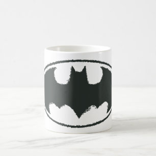 Batman-Symbol Spray Schwarz Weiß Logo Kaffeetasse