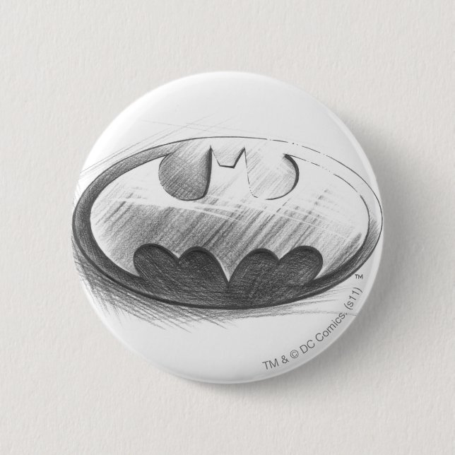Batman Symbol | Zeichnend Zeichen Button (Vorderseite)