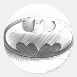 Batman Symbol Zeichnend Zeichen Runder Aufkleber