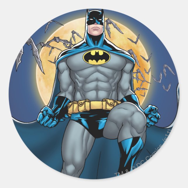 Batman Szenen - Moon Front View Runder Aufkleber (Vorderseite)