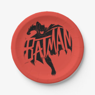 Batman-Tintenpinsel-Name Pappteller