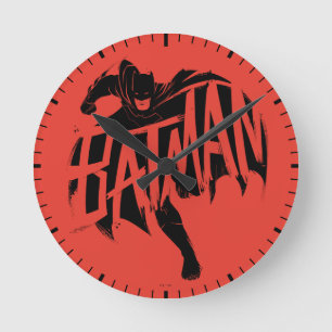 Batman-Tintenpinsel-Name Runde Wanduhr