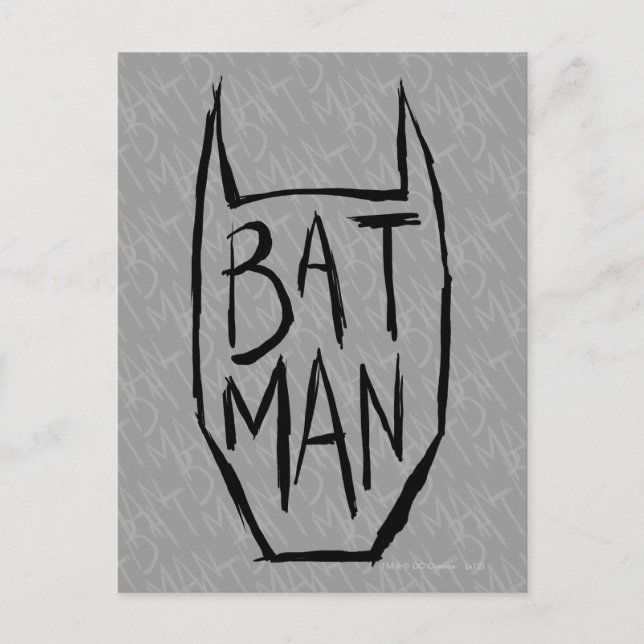 Batman Type in Head Postkarte (Vorderseite)