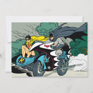 Batman und Robin auf Batcycle Einladung