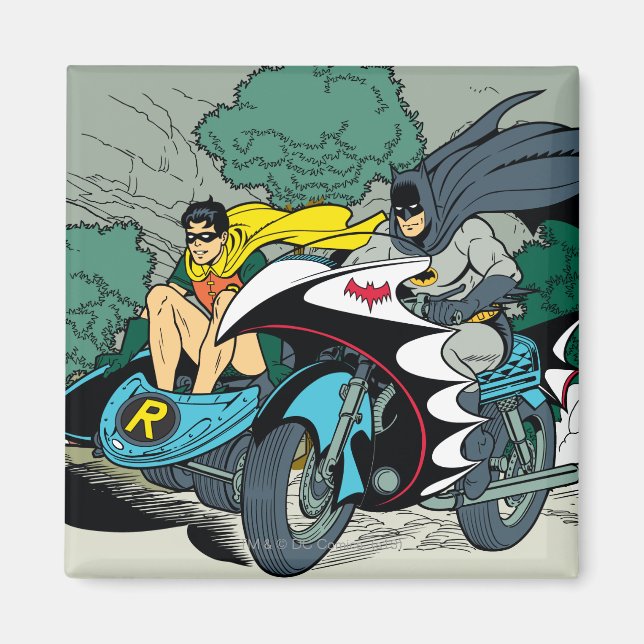 Batman und Robin auf Batcycle Magnet (Vorne)