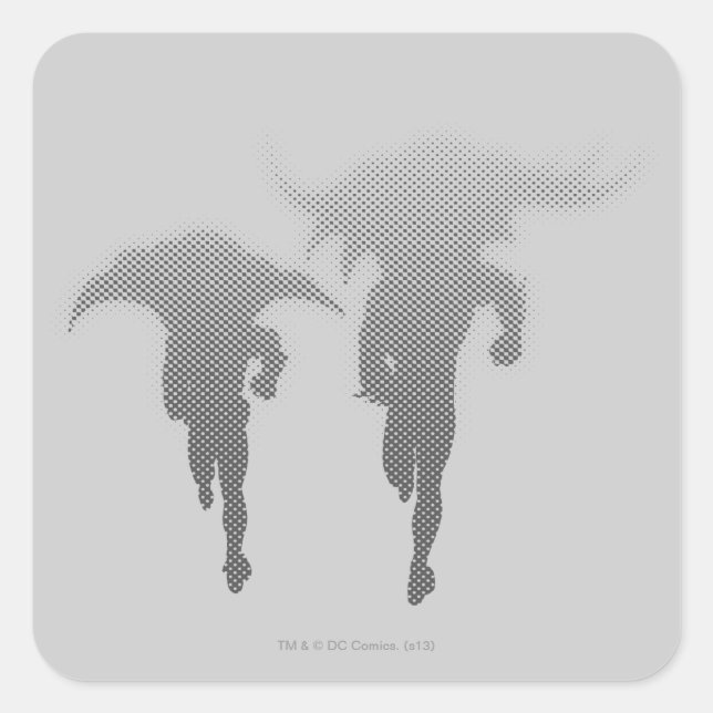 Batman und Robin Halftone Gradient Quadratischer Aufkleber (Vorderseite)