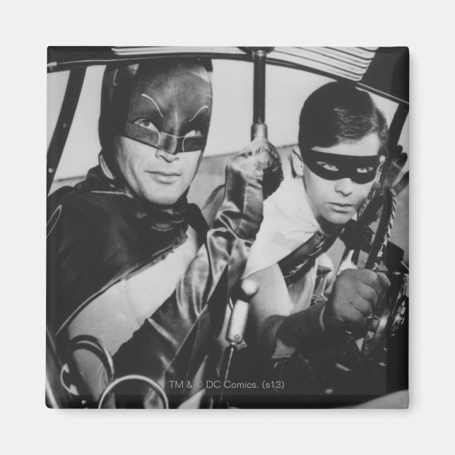 Batman und Robin im Batmobil Magnet (Vorne)