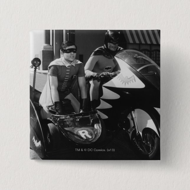 Batman und Robin in Batcycle Button (Vorderseite)