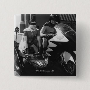 Batman und Robin in Batcycle Button