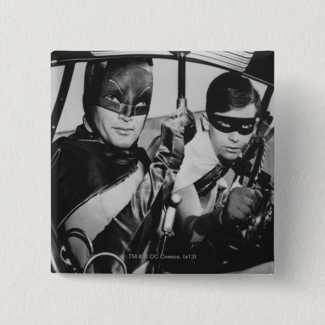 Batman und Robin in Batmobile Button (Vorderseite)