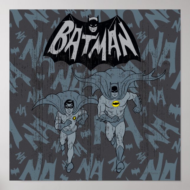 Batman und Robin mit Logo-bedrückte Grafik Poster (Vorne)