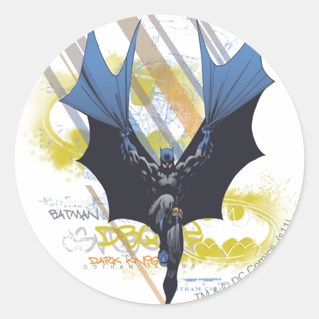 Batman Urban Legends - Dark Knight Graffiti Runder Aufkleber (Vorderseite)