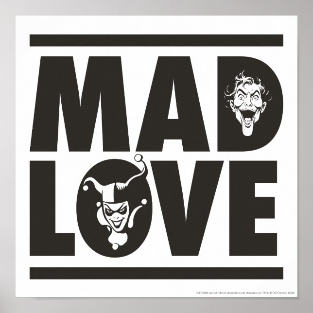 Batman Valentine | Joker & Harley - Mad Liebe Poster (Vorne)