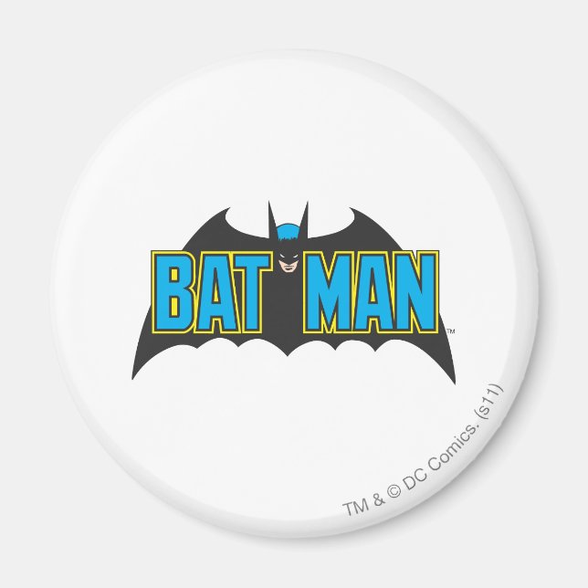 Batman | Vintages Blue Black Logo Magnet (Vorne)