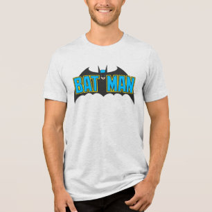 Batman   Vintages Blue Black Logo Tri-Blend Shirt