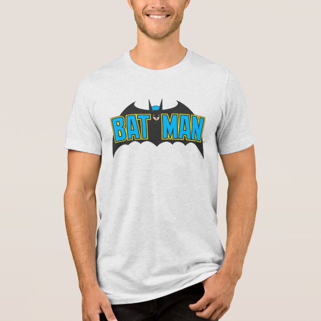 Batman | Vintages Blue Black Logo Tri-Blend Shirt (Vorderseite)