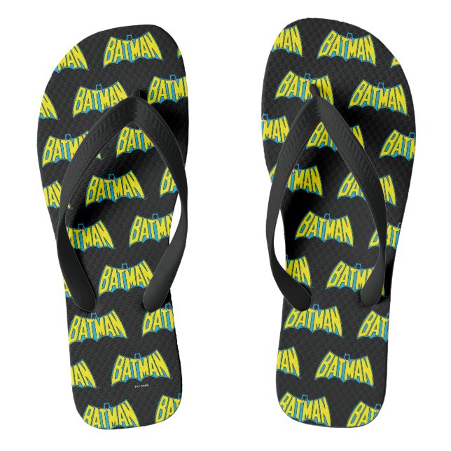 Batman | Vintages Gelbblau-Logo Flip Flops (Fußbett)