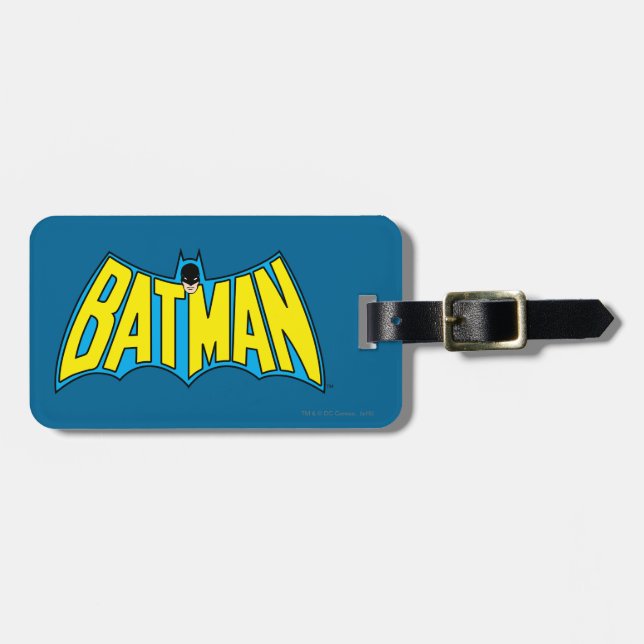 Batman | Vintages Gelbblau-Logo Gepäckanhänger (Vorderseite horizontal)