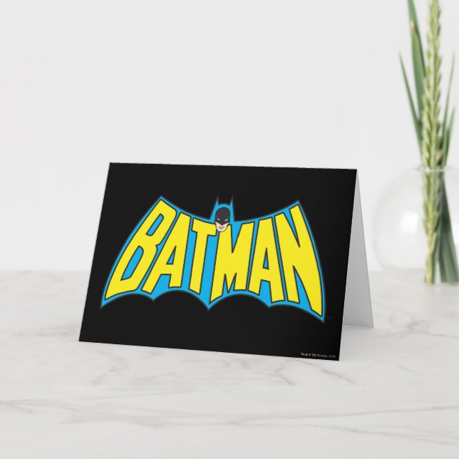 Batman | Vintages Gelbblau-Logo Karte (Vorderseite)