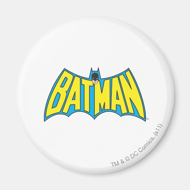 Batman | Vintages Gelbblau-Logo Magnet (Vorne)