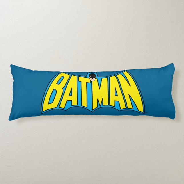Batman | Vintages Gelbblau-Logo Seitenschläferkissen (Vorderseite)