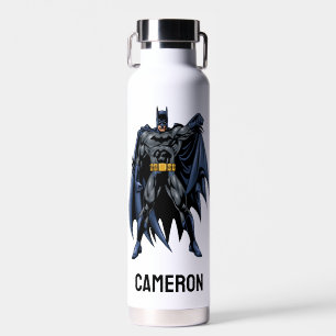 Batman Vollfarbenfront   Name hinzufügen Trinkflasche