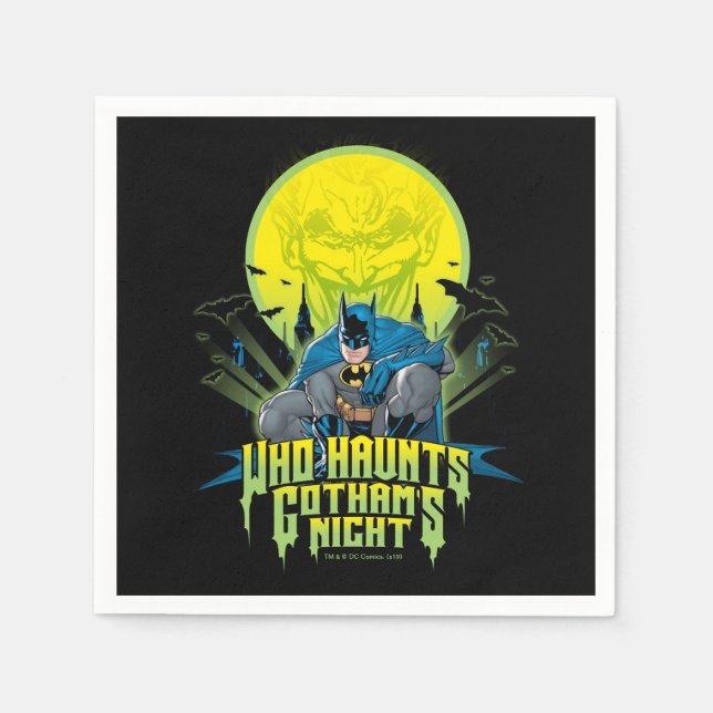 Batman | Wer Gothams Night verfolgt Serviette (Vorderseite)