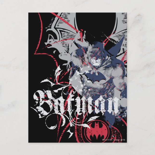 Batman Wing Collage Postkarte (Vorderseite)
