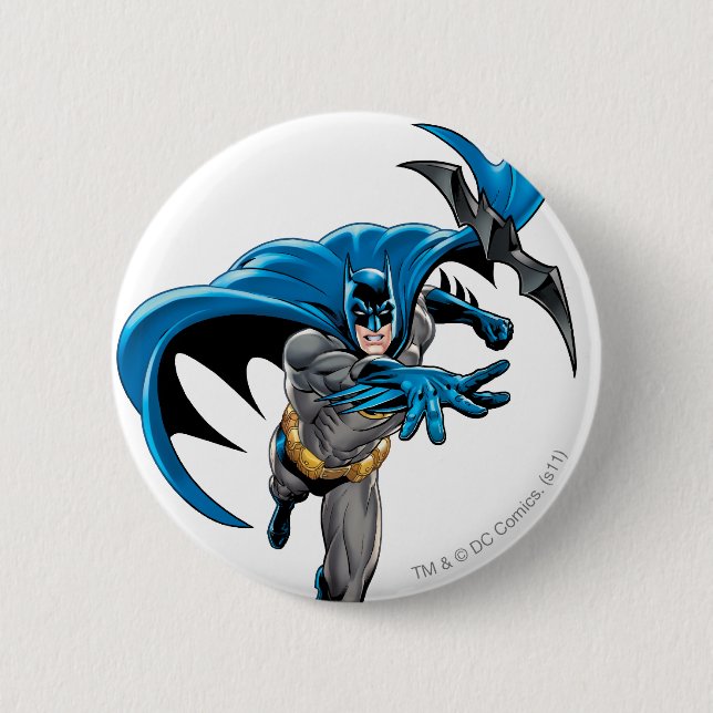 Batman wirft Batarang Button (Vorderseite)